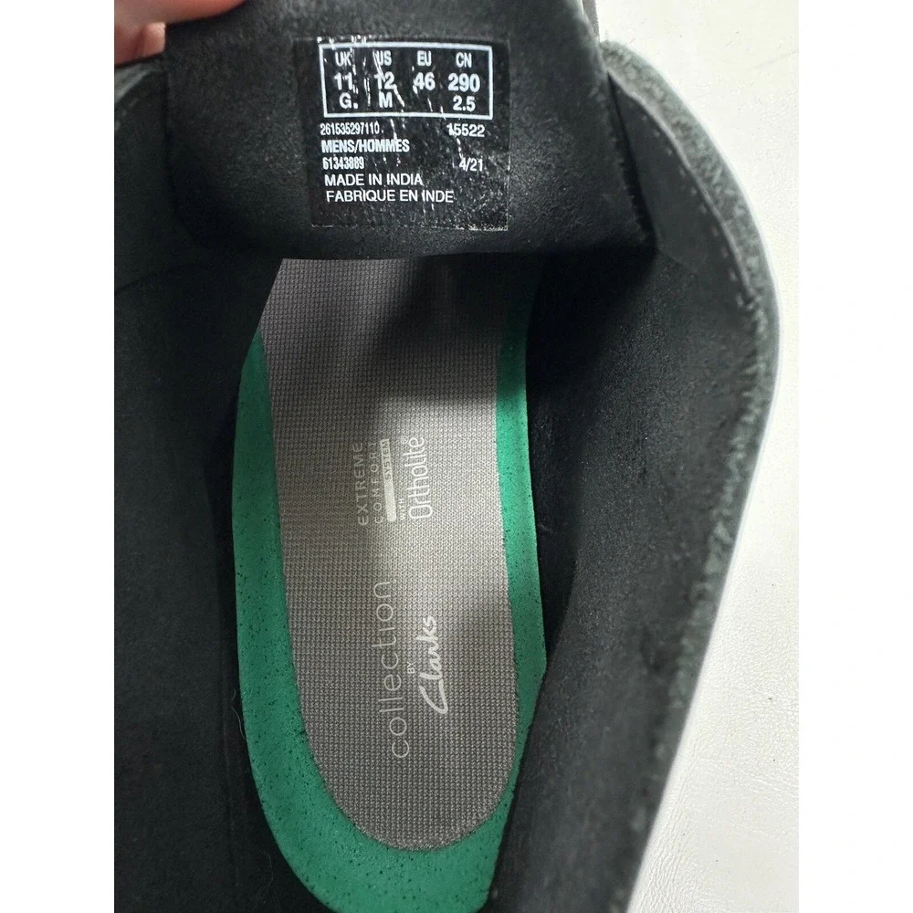 Clarks Men's Chukka Boot Black Leather Size 12‎ M Bushacre